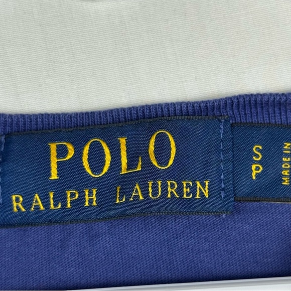 Ralph Lauren Blue Short Sleeve Tee with Bear Graphic Boys Size S - Picture 3 of 5